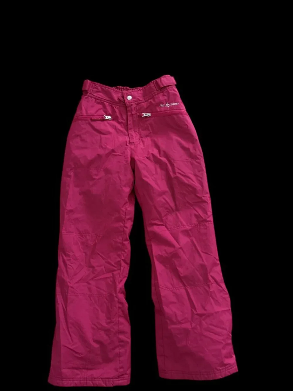 Free Country Size Large (10/12) Insulated Kids Snow Pants with Zipper Pockets